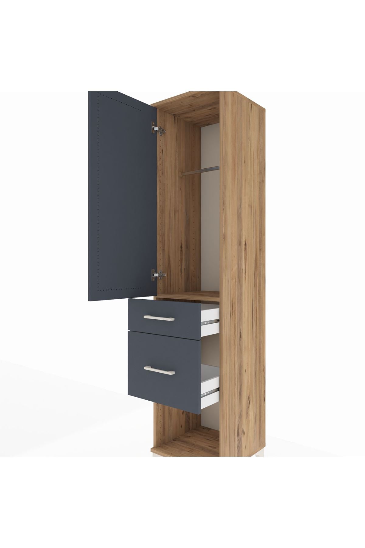 Hyperion Dolap Tek Raflı 2 Çekmeceli Tek Askılı 44x44x195 - S58M053V8B