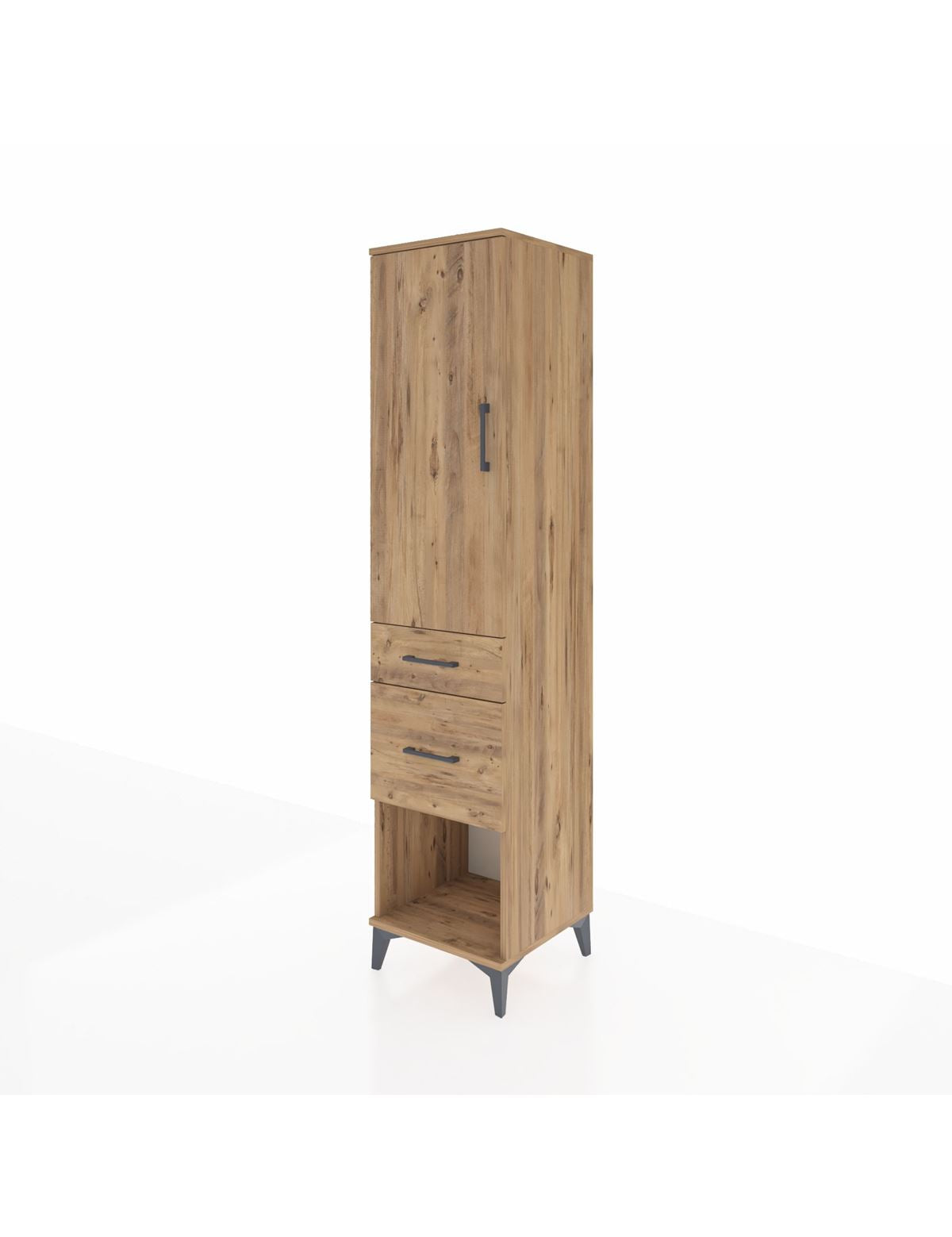 Hyperion Dolap Tek Raflı 2 Çekmeceli Tek Askılı 44x44x195 - S58M053V9B