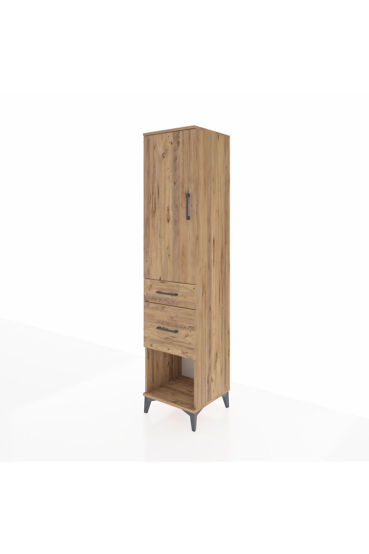 Hyperion Dolap Tek Raflı 2 Çekmeceli Tek Askılı 44x44x195 - S58M053V9B