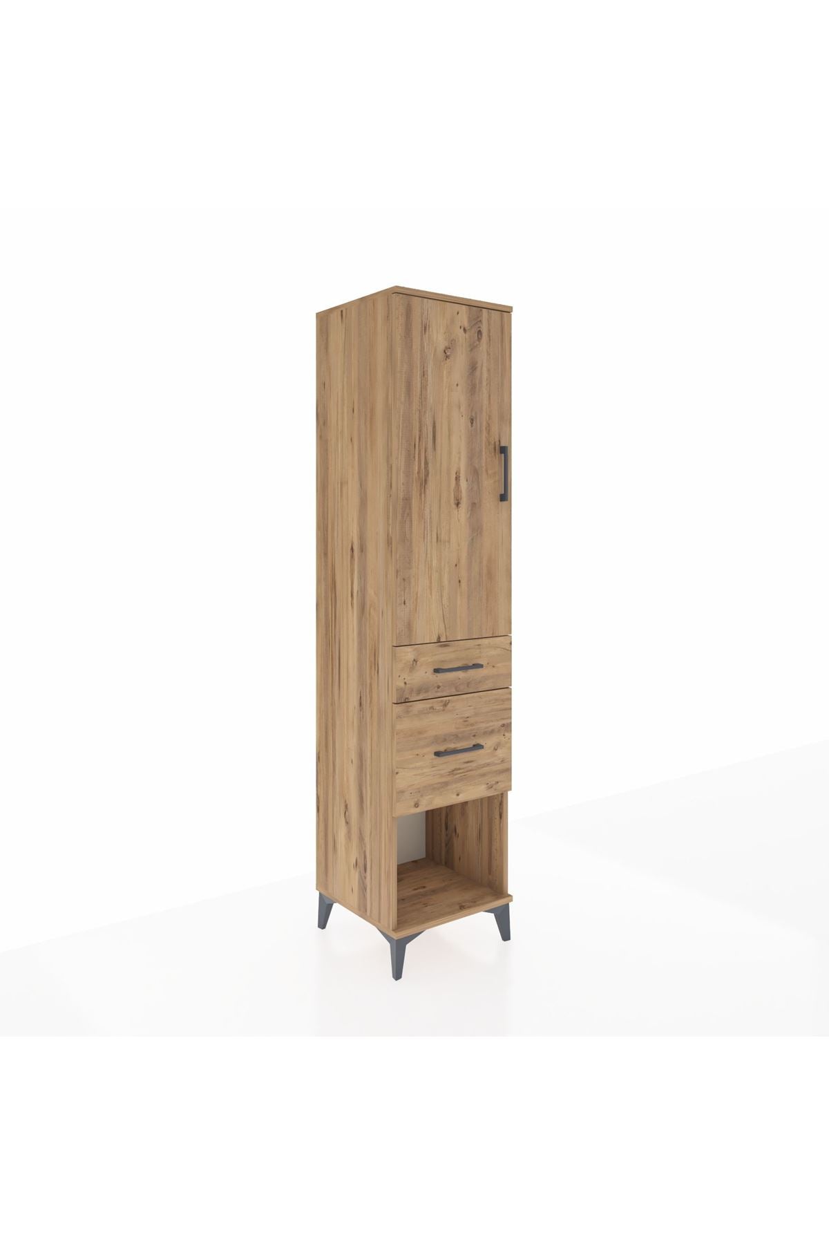 Hyperion Dolap Tek Raflı 2 Çekmeceli Tek Askılı 44x44x195 - S58M053V9B