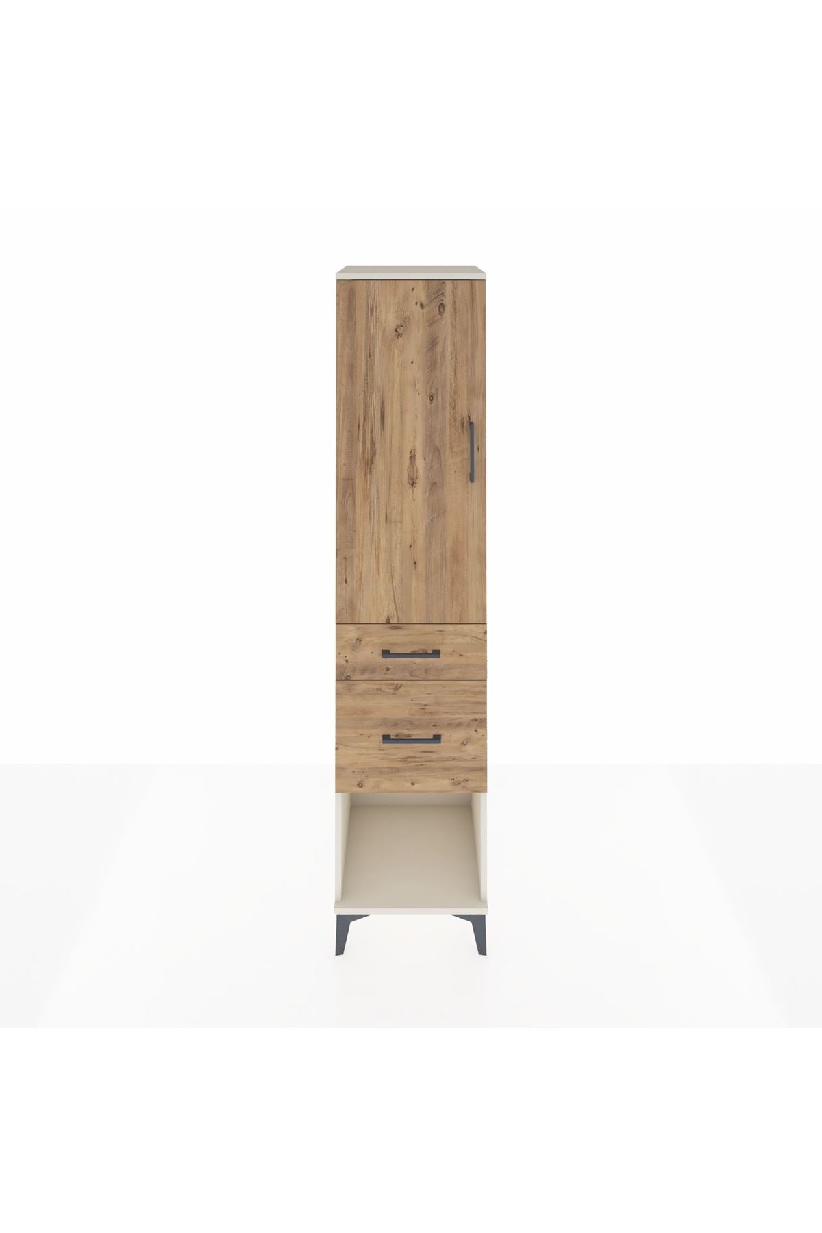 Hyperion Dolap 3 Raflı 2 Çekmeceli Tek Kapaklı 44x44x195 - S58M054V3B