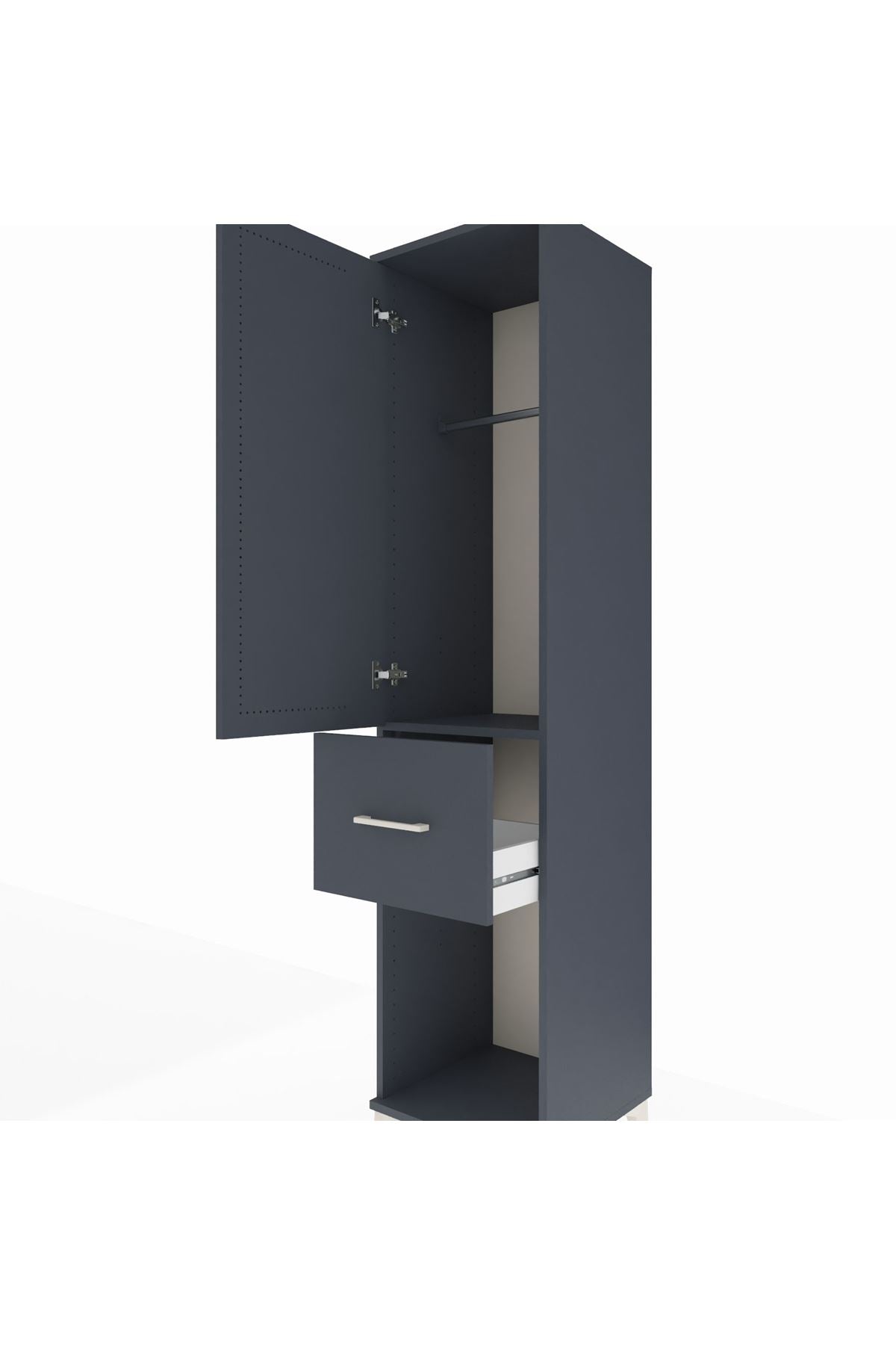 Hyperion Dolap Tek Raflı Tek Çekmeceli Tek Askılı 44x44x195 - S58M056V5B