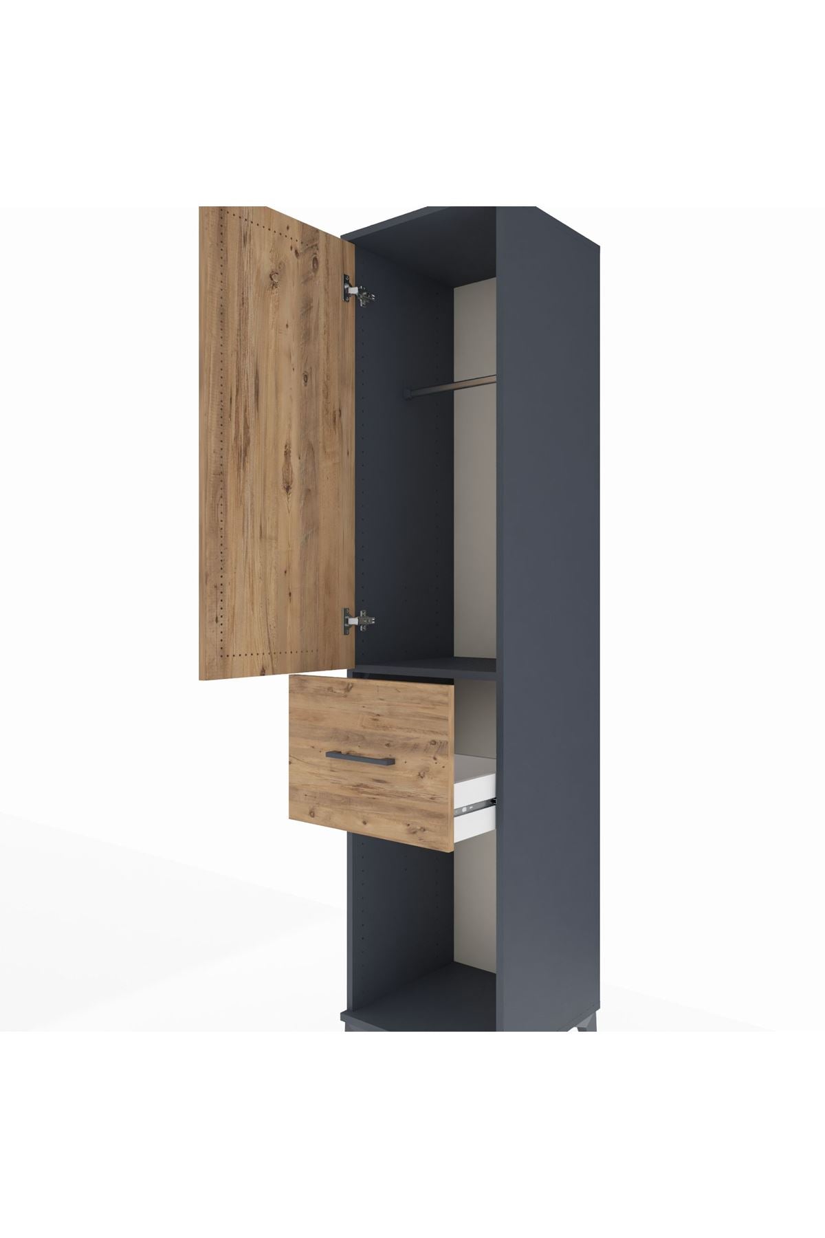 Hyperion Dolap Tek Raflı Tek Çekmeceli Tek Askılı 44x44x195 - S58M056V6B