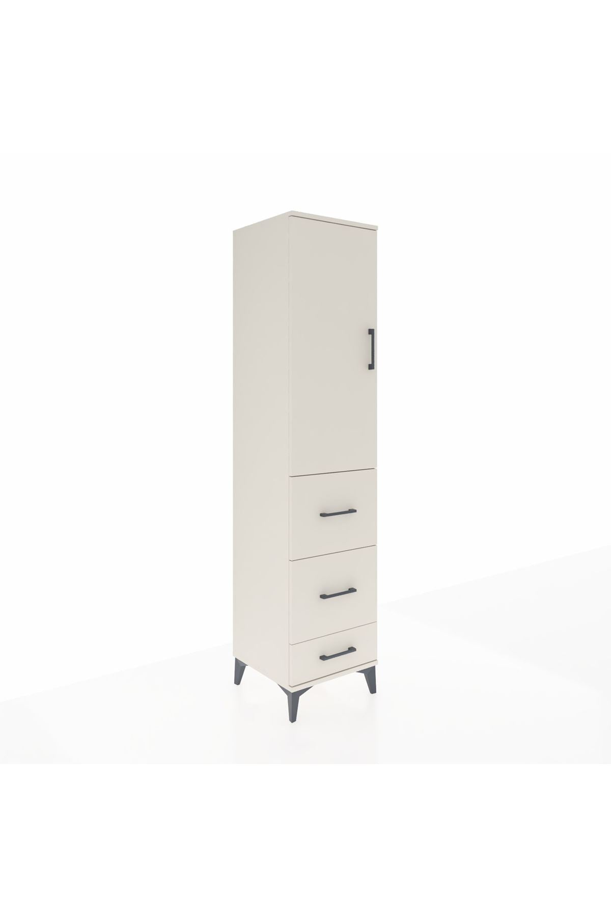 Hyperion Dolap Tek Raflı 3 Çekmeceli Tek Askılı 44x44x195 - S58M059V1B