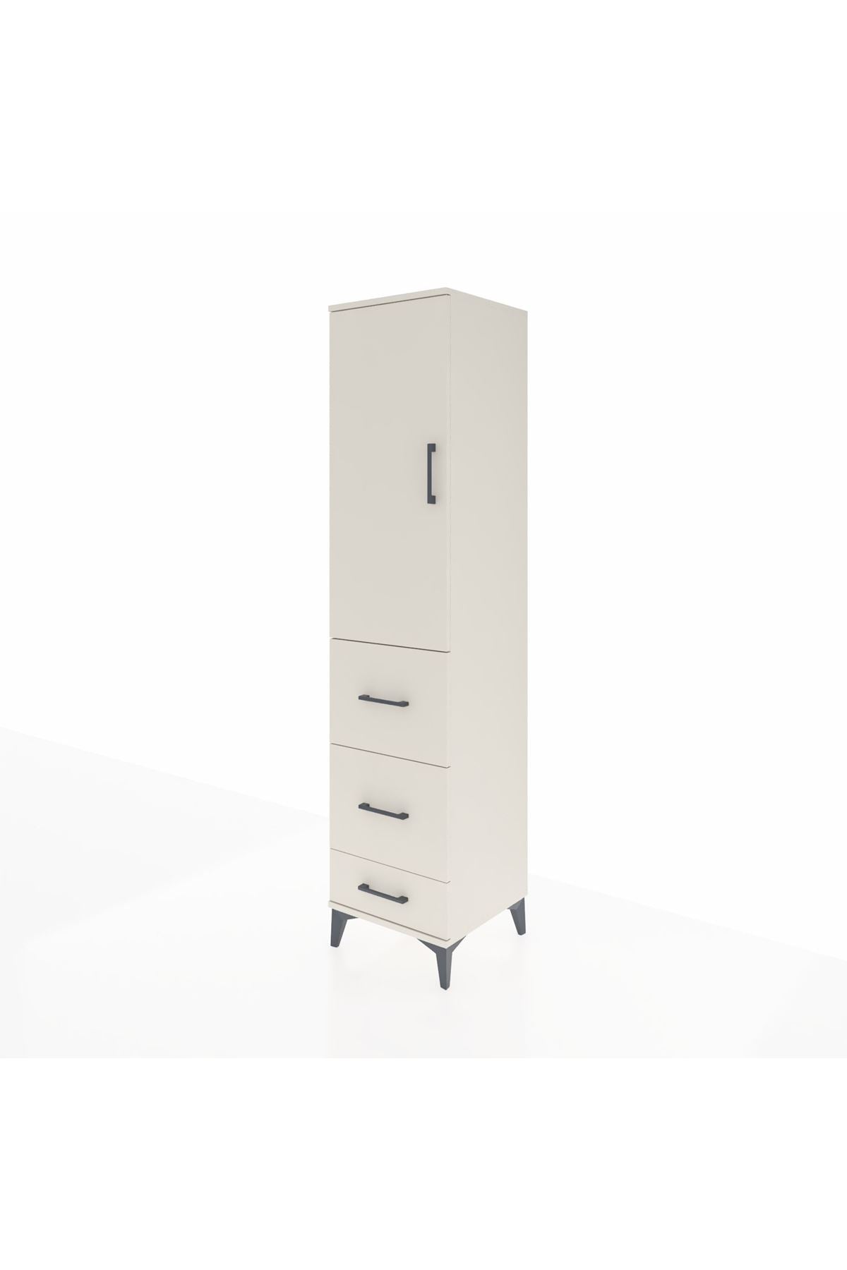 Hyperion Dolap Tek Raflı 3 Çekmeceli Tek Askılı 44x44x195 - S58M059V1B