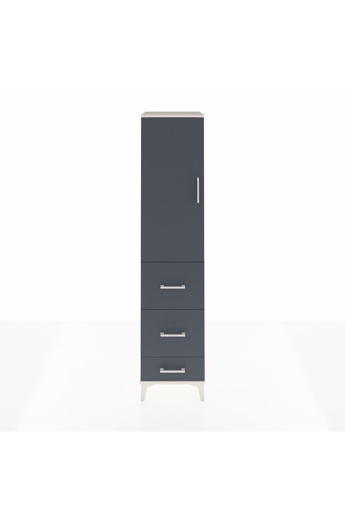 Hyperion Dolap Tek Raflı 3 Çekmeceli Tek Askılı 44x44x195 - S58M059V2B