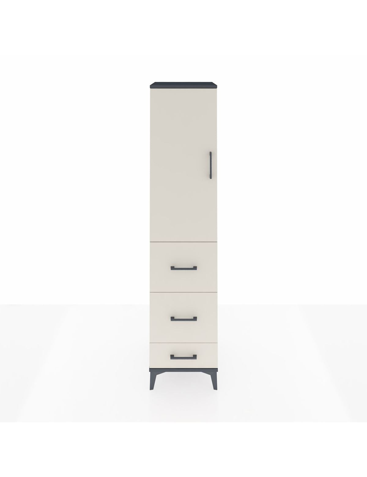 Hyperion Dolap Tek Raflı 3 Çekmeceli Tek Askılı 44x44x195 - S58M059V4B