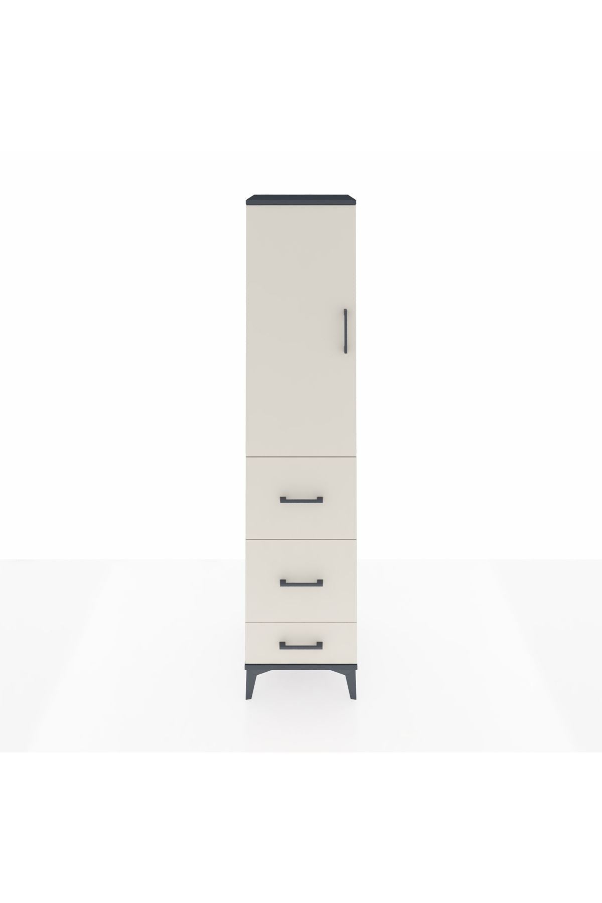 Hyperion Dolap Tek Raflı 3 Çekmeceli Tek Askılı 44x44x195 - S58M059V4B