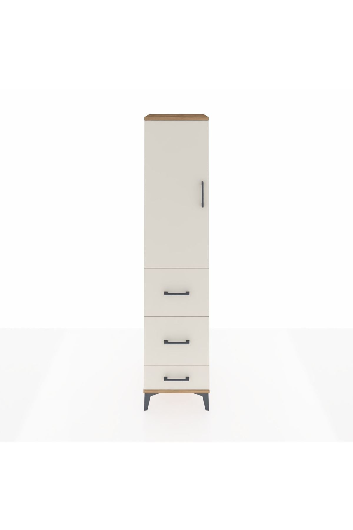 Hyperion Dolap Tek Raflı 3 Çekmeceli Tek Askılı 44x44x195 - S58M059V7B