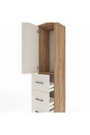 Hyperion Dolap Tek Raflı 3 Çekmeceli Tek Askılı 44x44x195 - S58M059V7B