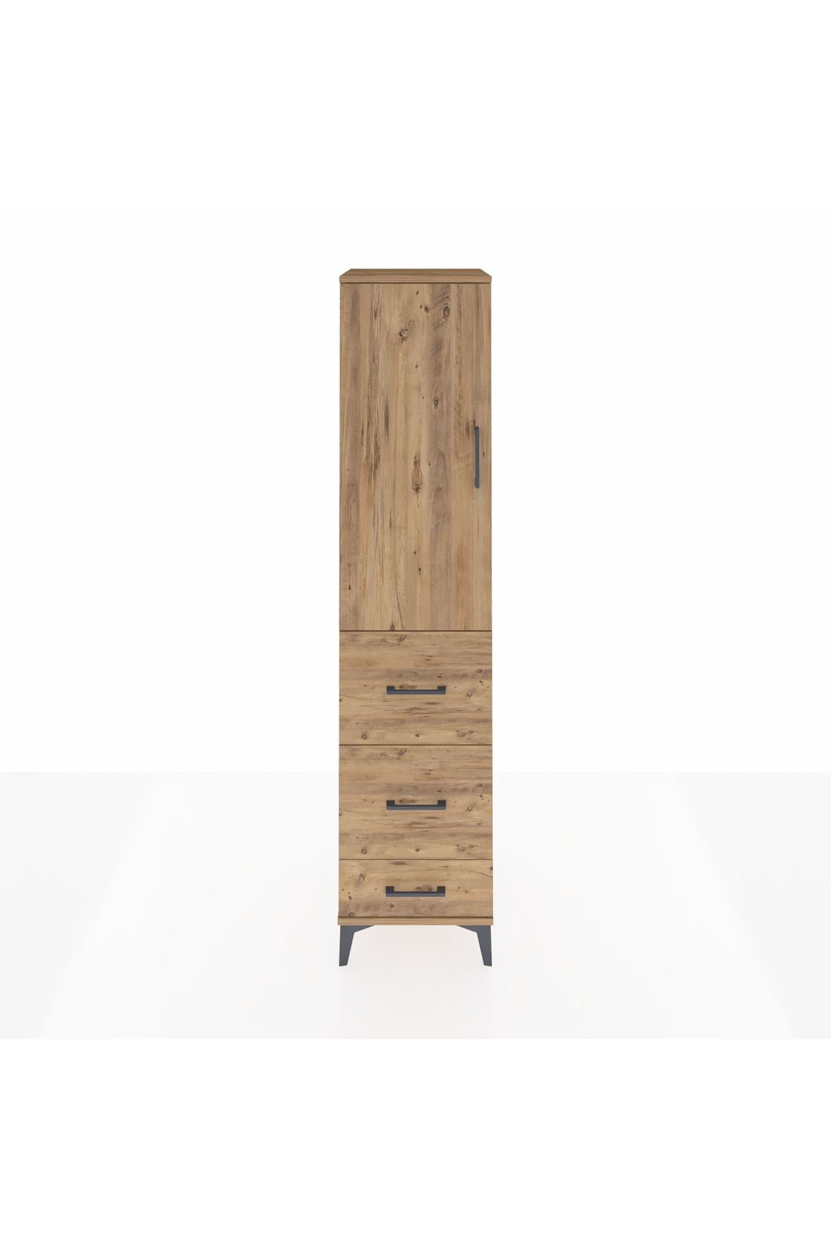 Hyperion Dolap Tek Raflı 3 Çekmeceli Tek Askılı 44x44x195 - S58M059V9B
