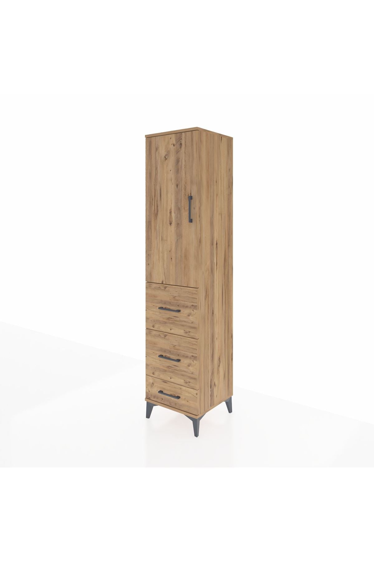 Hyperion Dolap Tek Raflı 3 Çekmeceli Tek Askılı 44x44x195 - S58M059V9B
