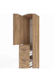 Hyperion Dolap Tek Raflı 3 Çekmeceli Tek Askılı 44x44x195 - S58M059V9B