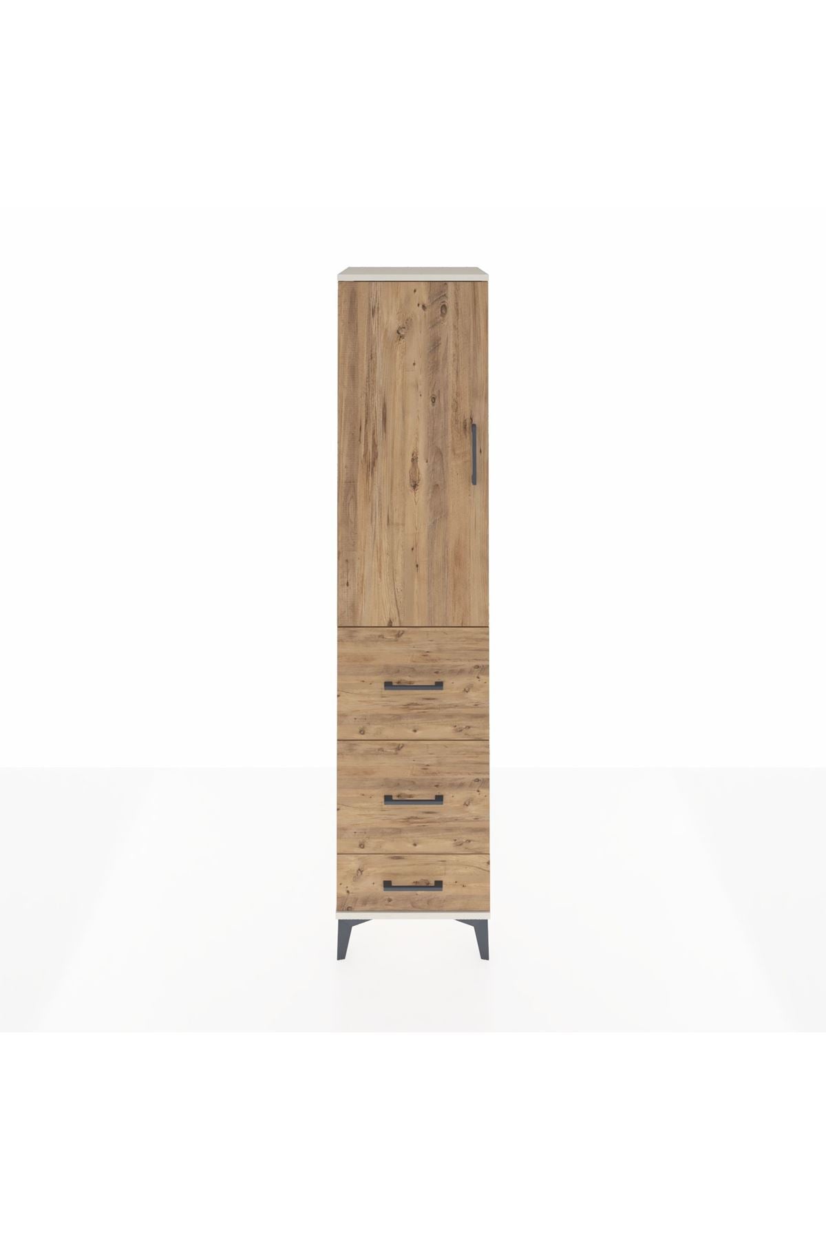 Hyperion Dolap 3 Raflı 3 Çekmeceli Tek Kapaklı 44x44x195 - S58M060V3B