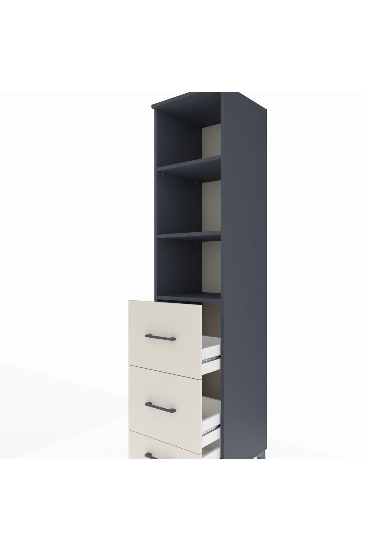 Hyperion Dolap 3 Raflı 3 Çekmeceli 44x44x195 - S58M061V4B
