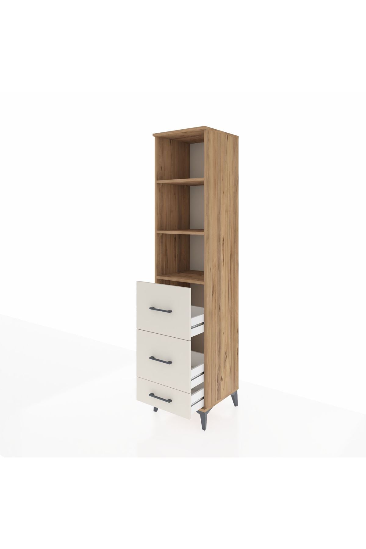 Hyperion Dolap 3 Raflı 3 Çekmeceli 44x44x195 - S58M061V7B