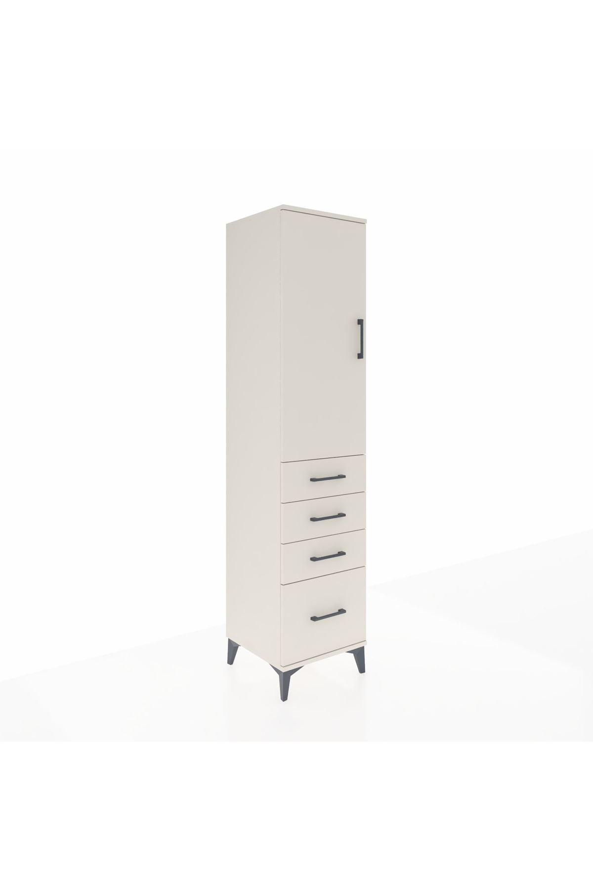 Hyperion Dolap Tek Raflı 4 Çekmeceli Tek Askılı 44x44x195 - S58M062V1B