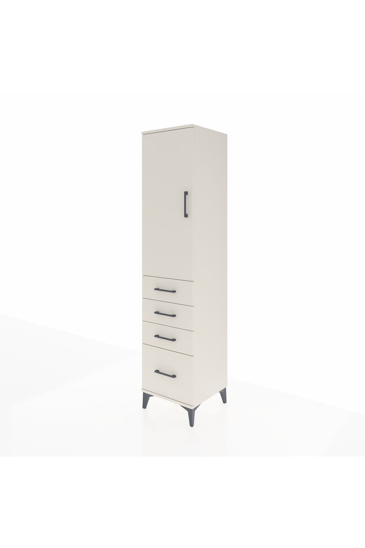 Hyperion Dolap Tek Raflı 4 Çekmeceli Tek Askılı 44x44x195 - S58M062V1B