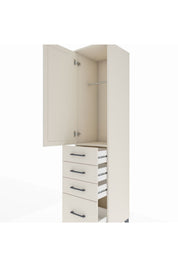 Hyperion Dolap Tek Raflı 4 Çekmeceli Tek Askılı 44x44x195 - S58M062V1B