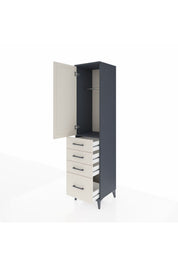 Hyperion Dolap Tek Raflı 4 Çekmeceli Tek Askılı 44x44x195 - S58M062V4B