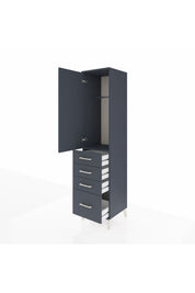 Hyperion Dolap Tek Raflı 4 Çekmeceli Tek Askılı 44x44x195 - S58M062V5B