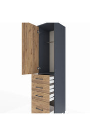 Hyperion Dolap Tek Raflı 4 Çekmeceli Tek Askılı 44x44x195 - S58M062V6B