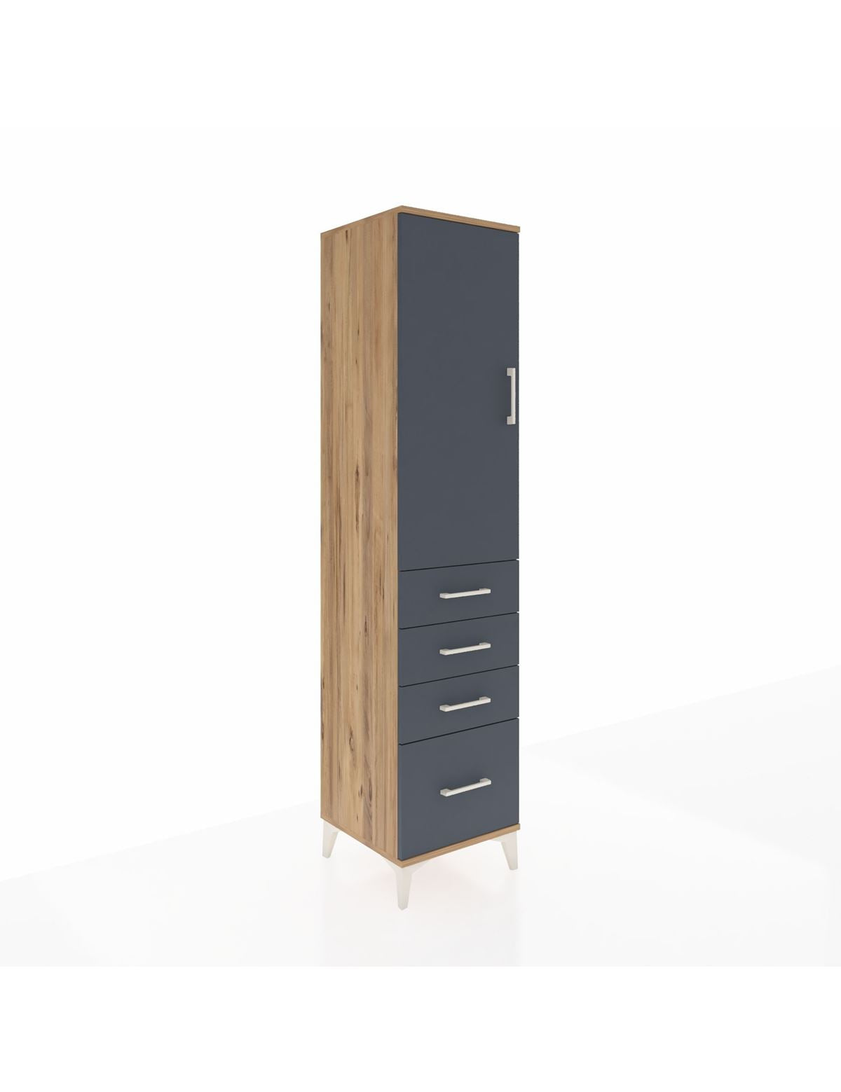 Hyperion Dolap Tek Raflı 4 Çekmeceli Tek Askılı 44x44x195 - S58M062V8B