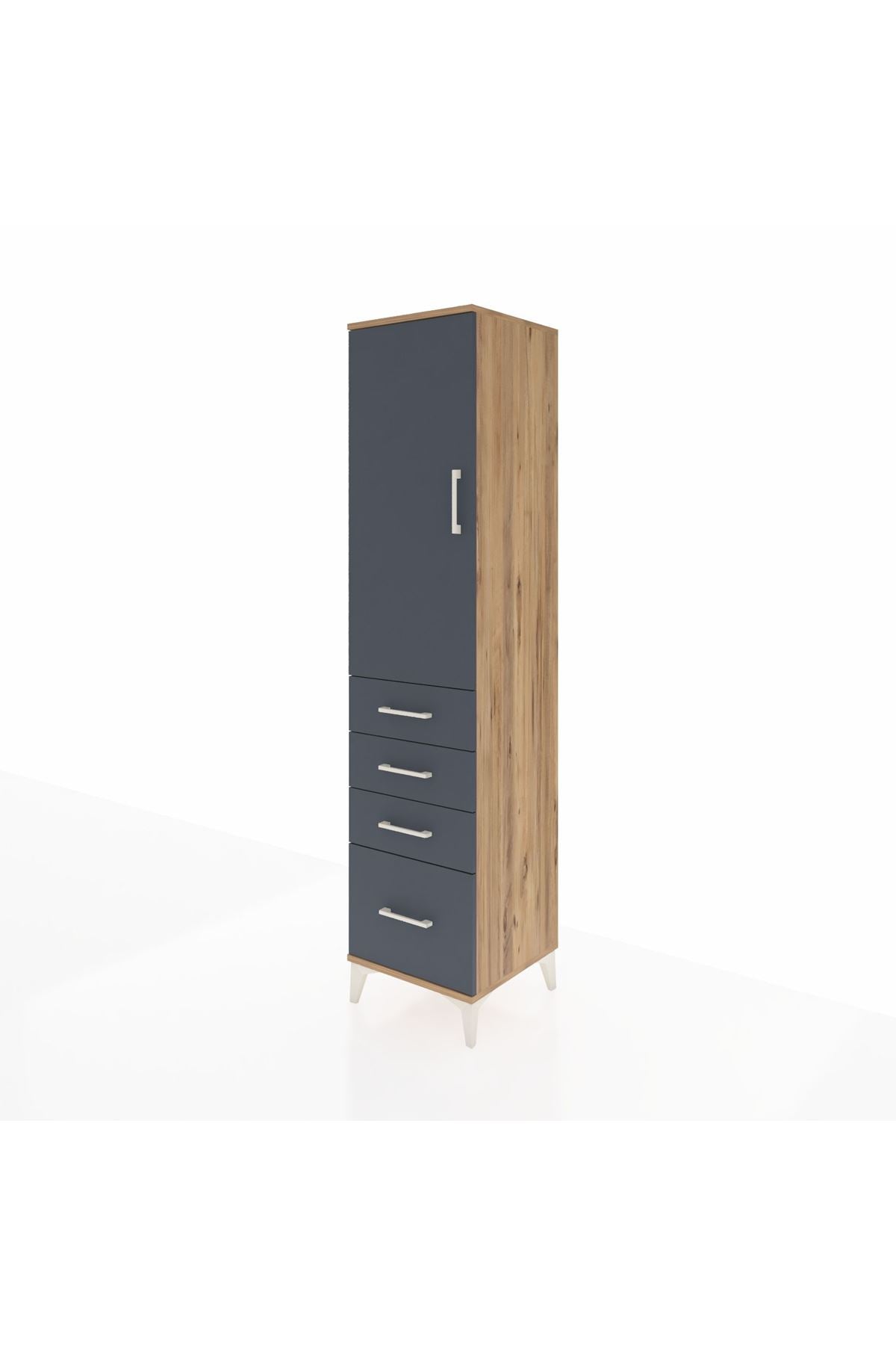 Hyperion Dolap Tek Raflı 4 Çekmeceli Tek Askılı 44x44x195 - S58M062V8B