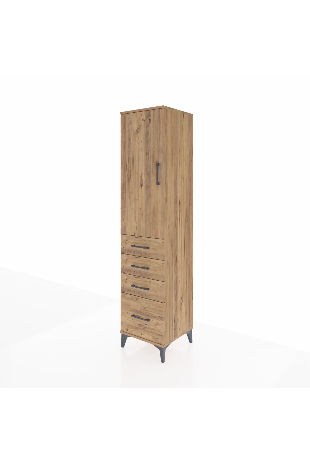 Hyperion Dolap Tek Raflı 4 Çekmeceli Tek Askılı 44x44x195 - S58M062V9B