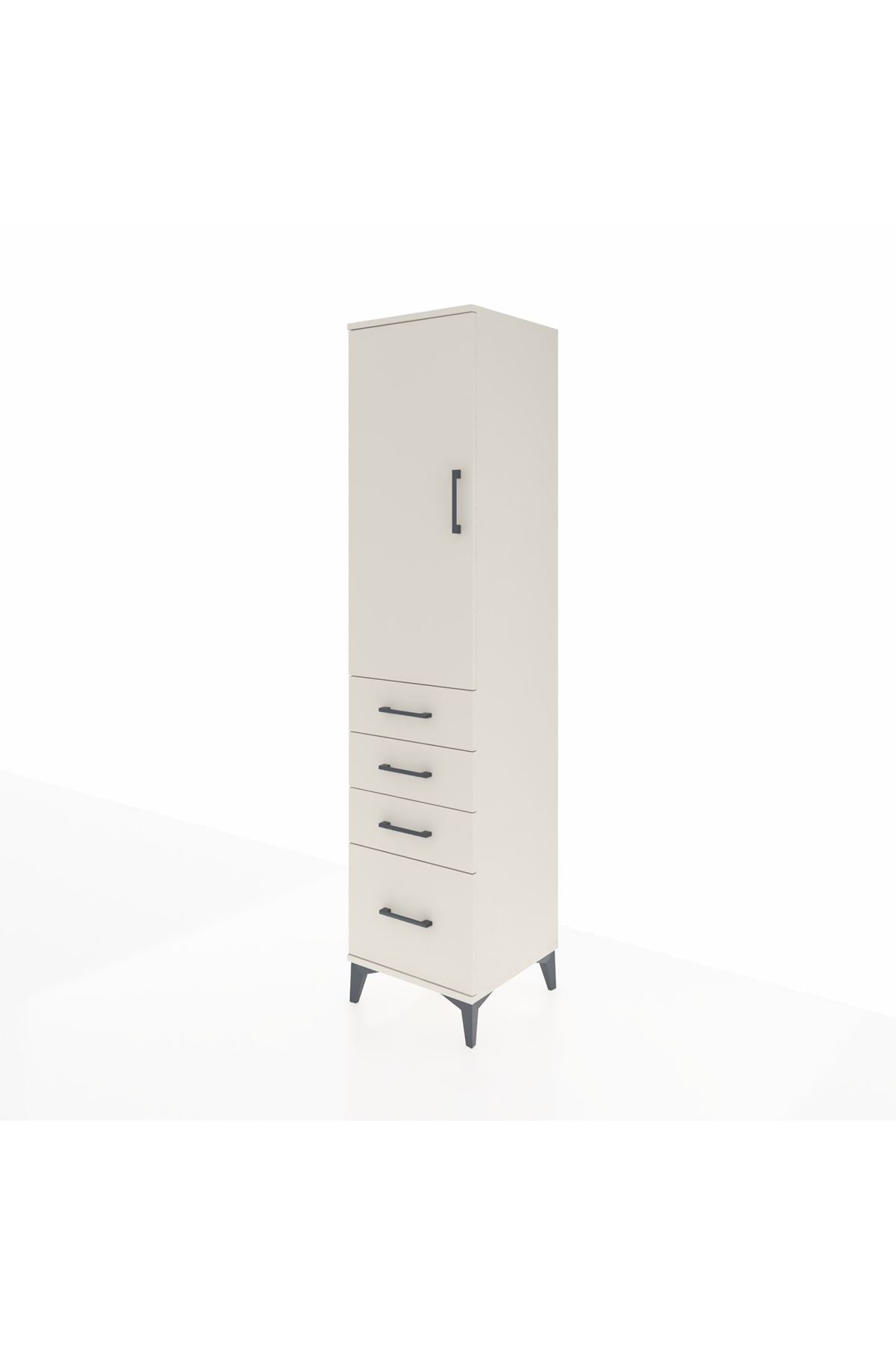 Hyperion Dolap 3 Raflı 4 Çekmeceli Tek Kapaklı 44x44x195 - S58M063V1B