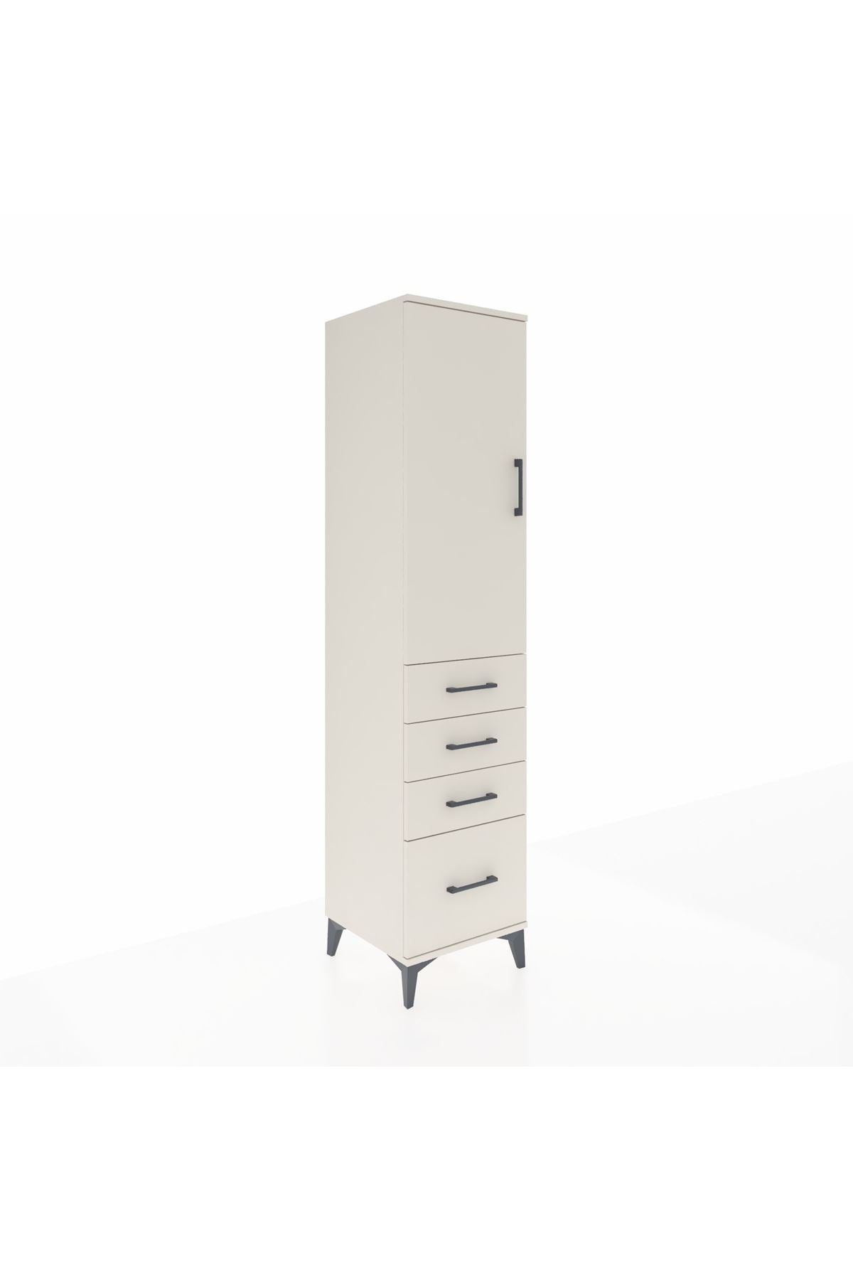Hyperion Dolap 3 Raflı 4 Çekmeceli Tek Kapaklı 44x44x195 - S58M063V1B