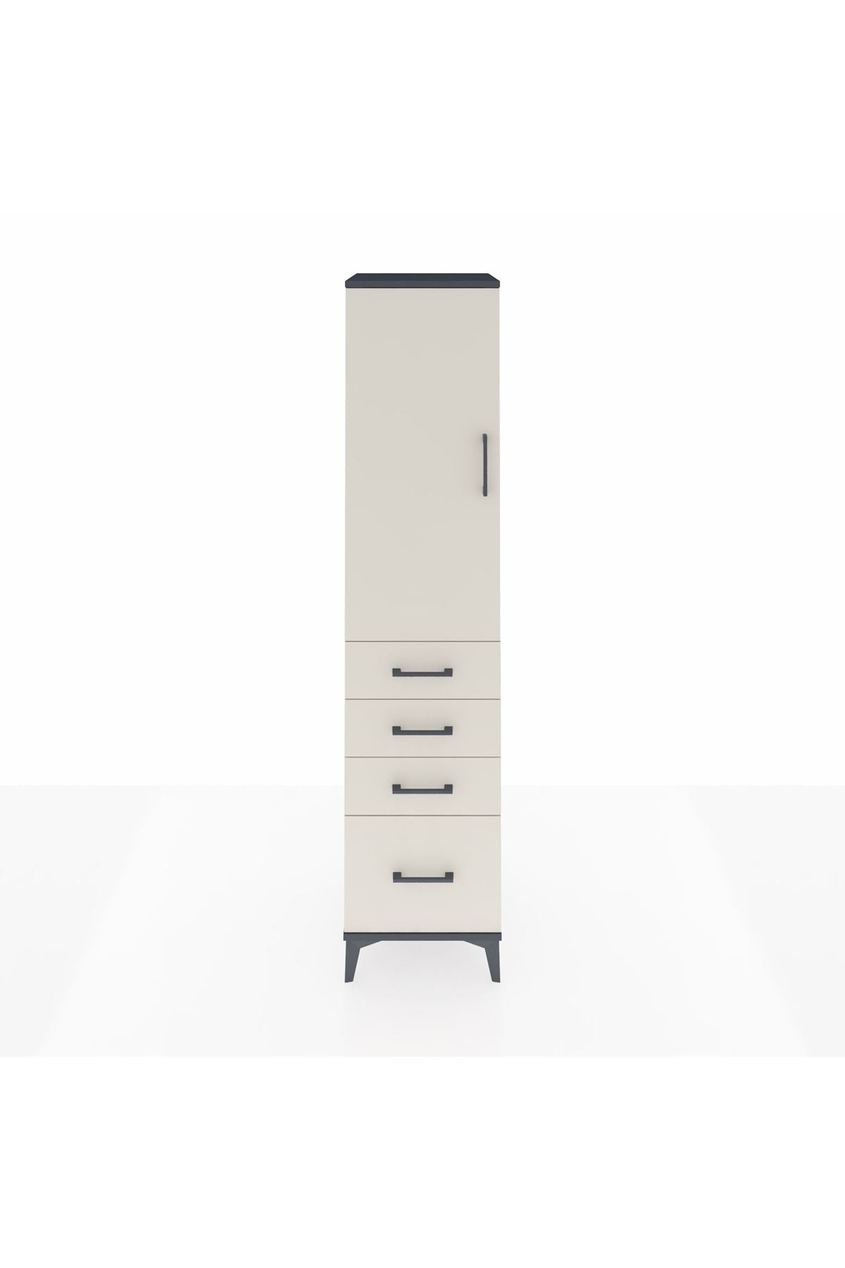 Hyperion Dolap 3 Raflı 4 Çekmeceli Tek Kapaklı 44x44x195 - S58M063V4B