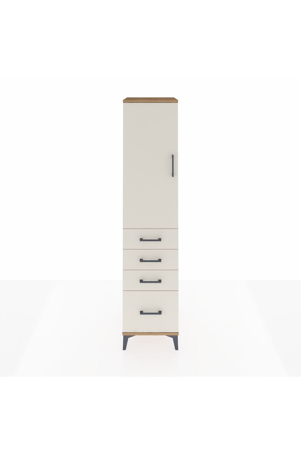 Hyperion Dolap 3 Raflı 4 Çekmeceli Tek Kapaklı 44x44x195 - S58M063V7B