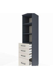 Hyperion Dolap 3 Raflı 4 Çekmeceli 44x44x195 - S58M064V4B
