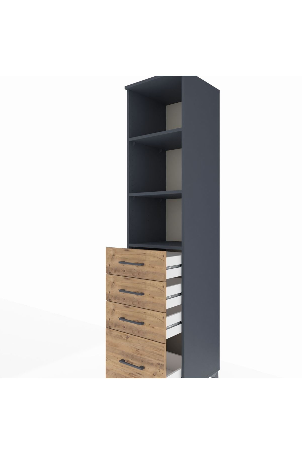 Hyperion Dolap 3 Raflı 4 Çekmeceli 44x44x195 - S58M064V6B