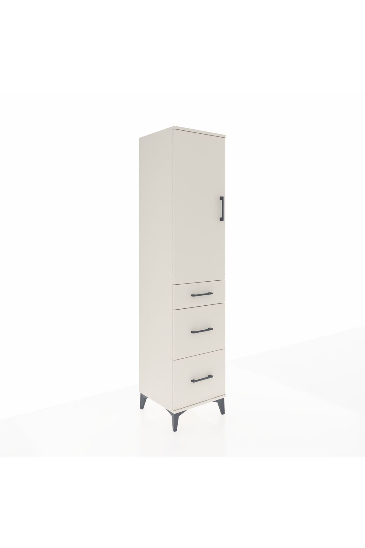 Hyperion Dolap Tek Raflı 3 Çekmeceli Tek Askılı 44x44x195 - S58M065V1B
