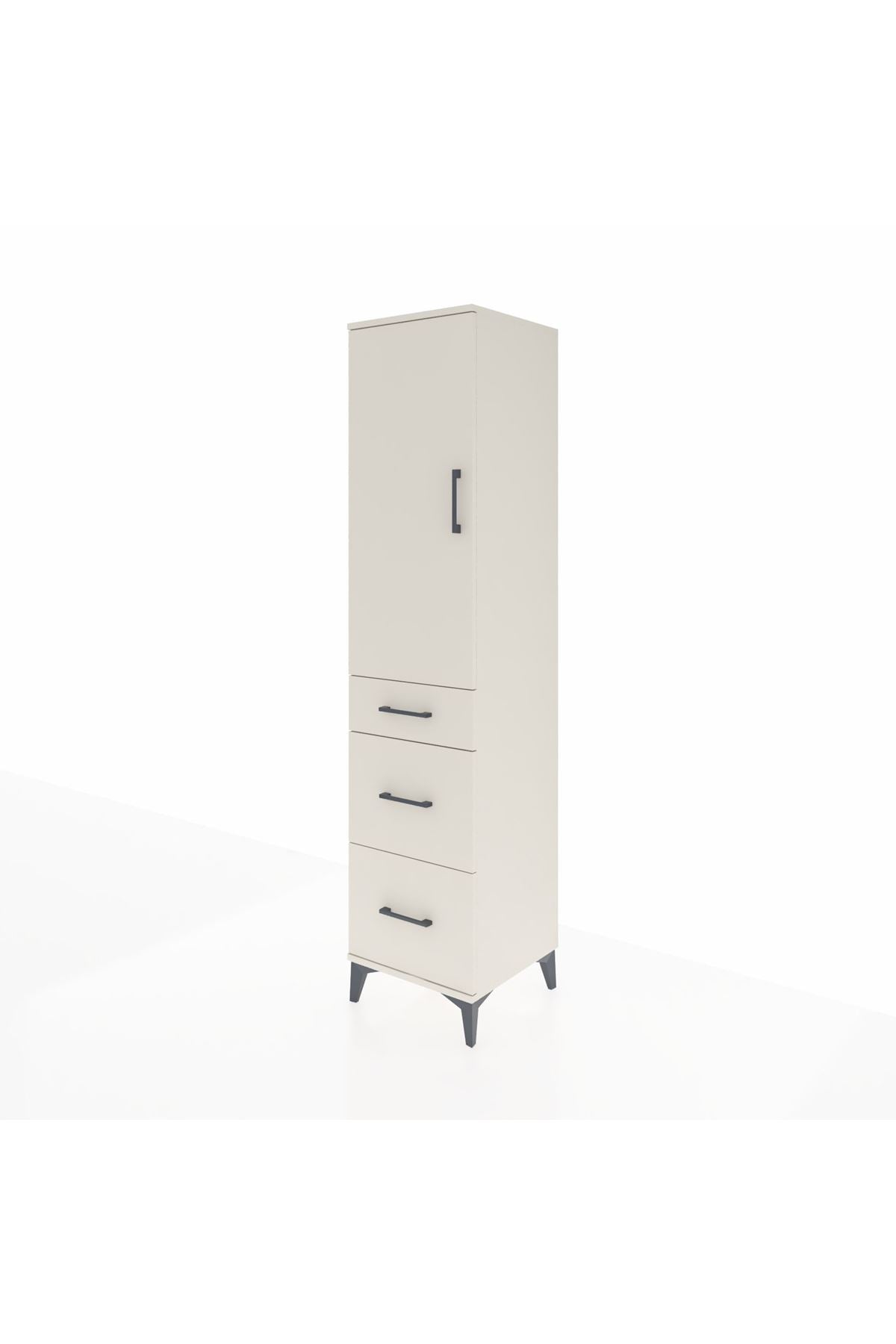 Hyperion Dolap Tek Raflı 3 Çekmeceli Tek Askılı 44x44x195 - S58M065V1B