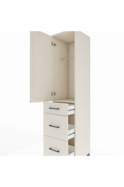 Hyperion Dolap Tek Raflı 3 Çekmeceli Tek Askılı 44x44x195 - S58M065V1B
