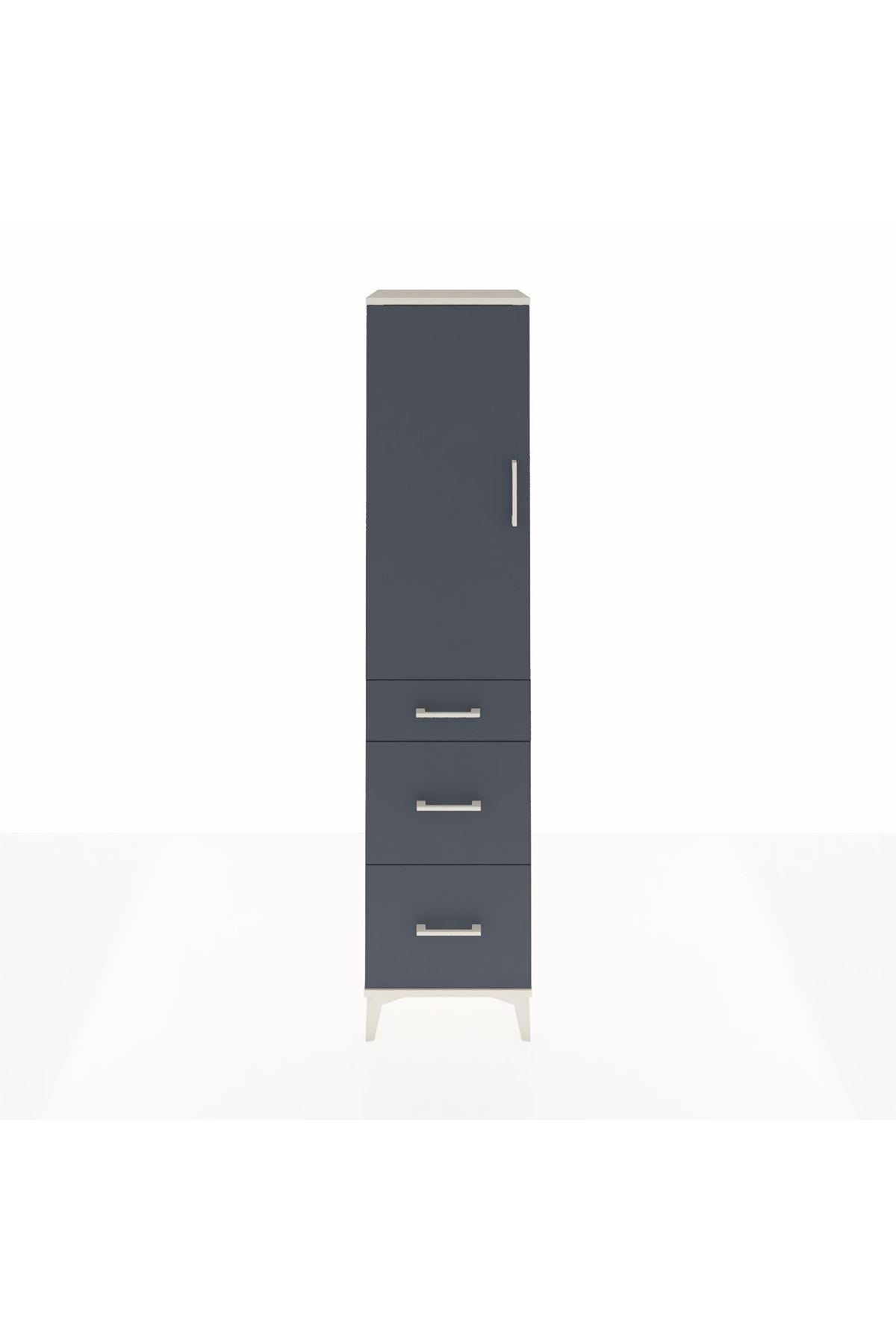 Hyperion Dolap Tek Raflı 3 Çekmeceli Tek Askılı 44x44x195 - S58M065V2B