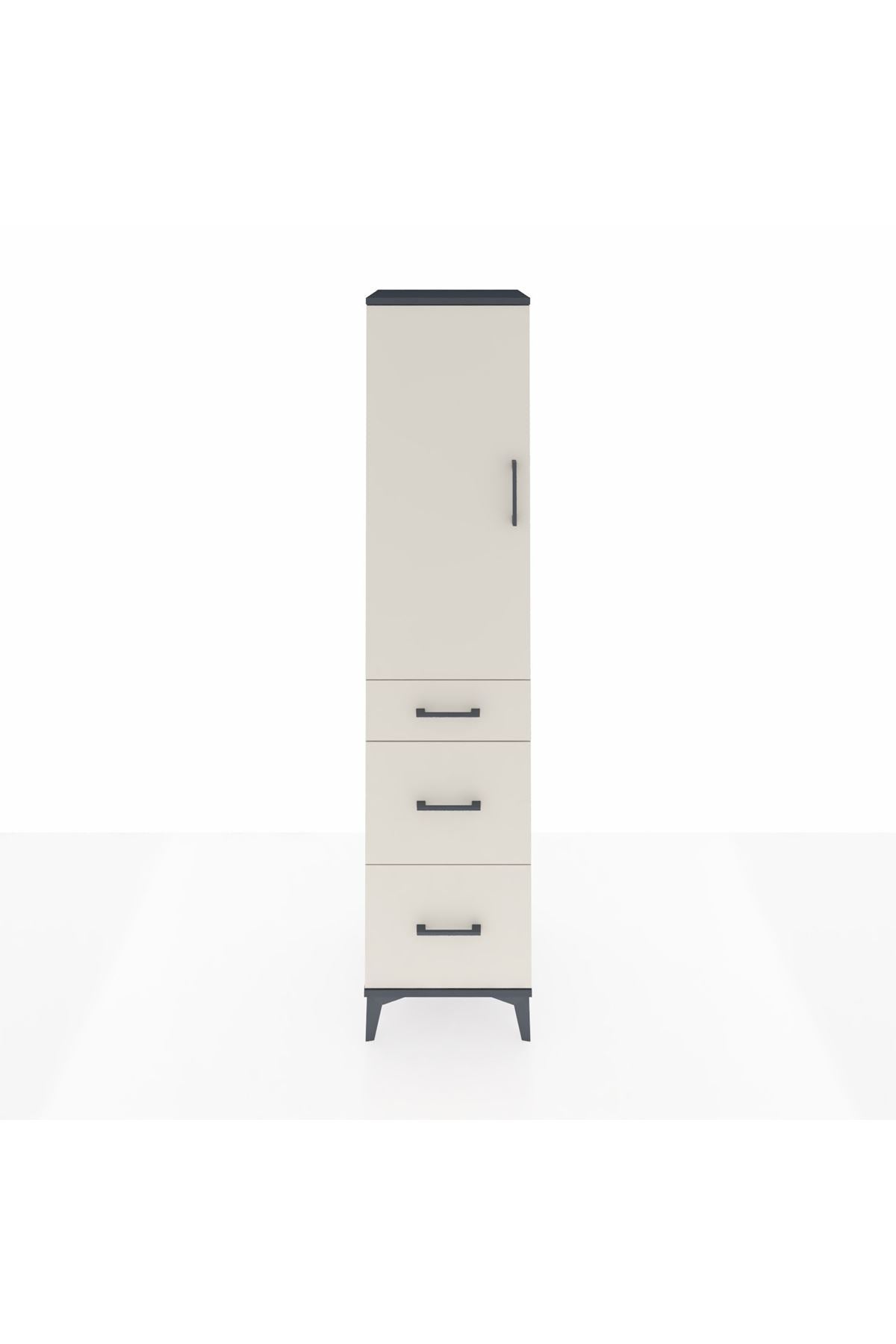 Hyperion Dolap Tek Raflı 3 Çekmeceli Tek Askılı 44x44x195 - S58M065V4B