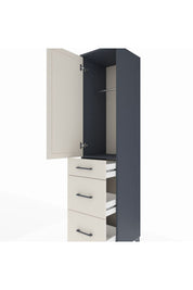 Hyperion Dolap Tek Raflı 3 Çekmeceli Tek Askılı 44x44x195 - S58M065V4B