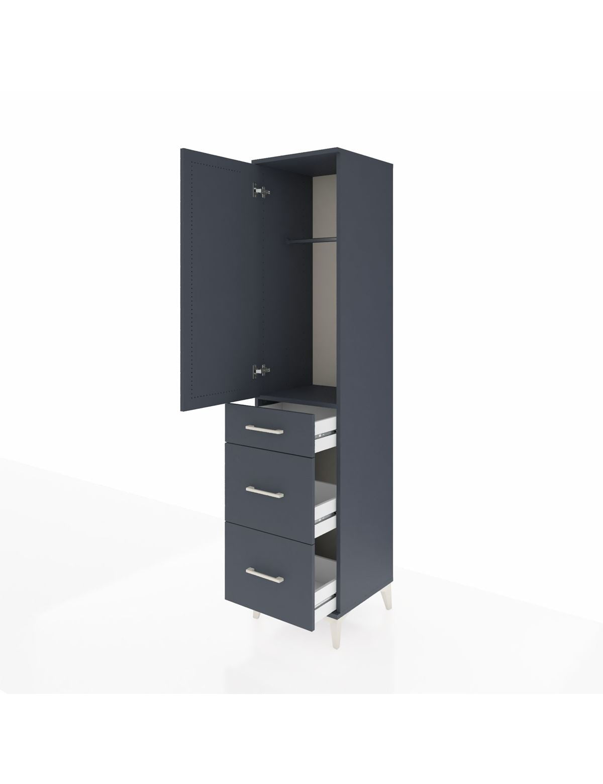Hyperion Dolap Tek Raflı 3 Çekmeceli Tek Askılı 44x44x195 - S58M065V5B