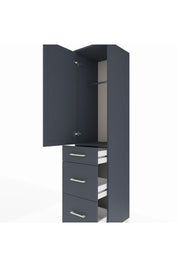 Hyperion Dolap Tek Raflı 3 Çekmeceli Tek Askılı 44x44x195 - S58M065V5B