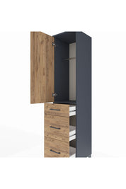 Hyperion Dolap Tek Raflı 3 Çekmeceli Tek Askılı 44x44x195 - S58M065V6B