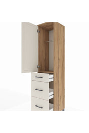 Hyperion Dolap Tek Raflı 3 Çekmeceli Tek Askılı 44x44x195 - S58M065V7B
