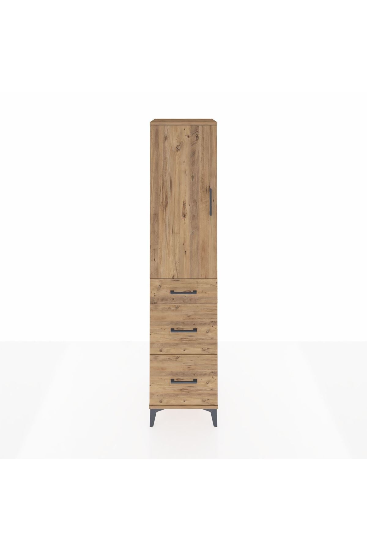 Hyperion Dolap Tek Raflı 3 Çekmeceli Tek Askılı 44x44x195 - S58M065V9B