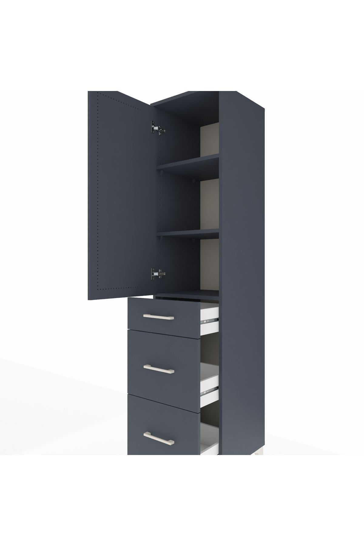 Hyperion Dolap 3 Raflı 3 Çekmeceli 44x44x195 - S58M066V5B
