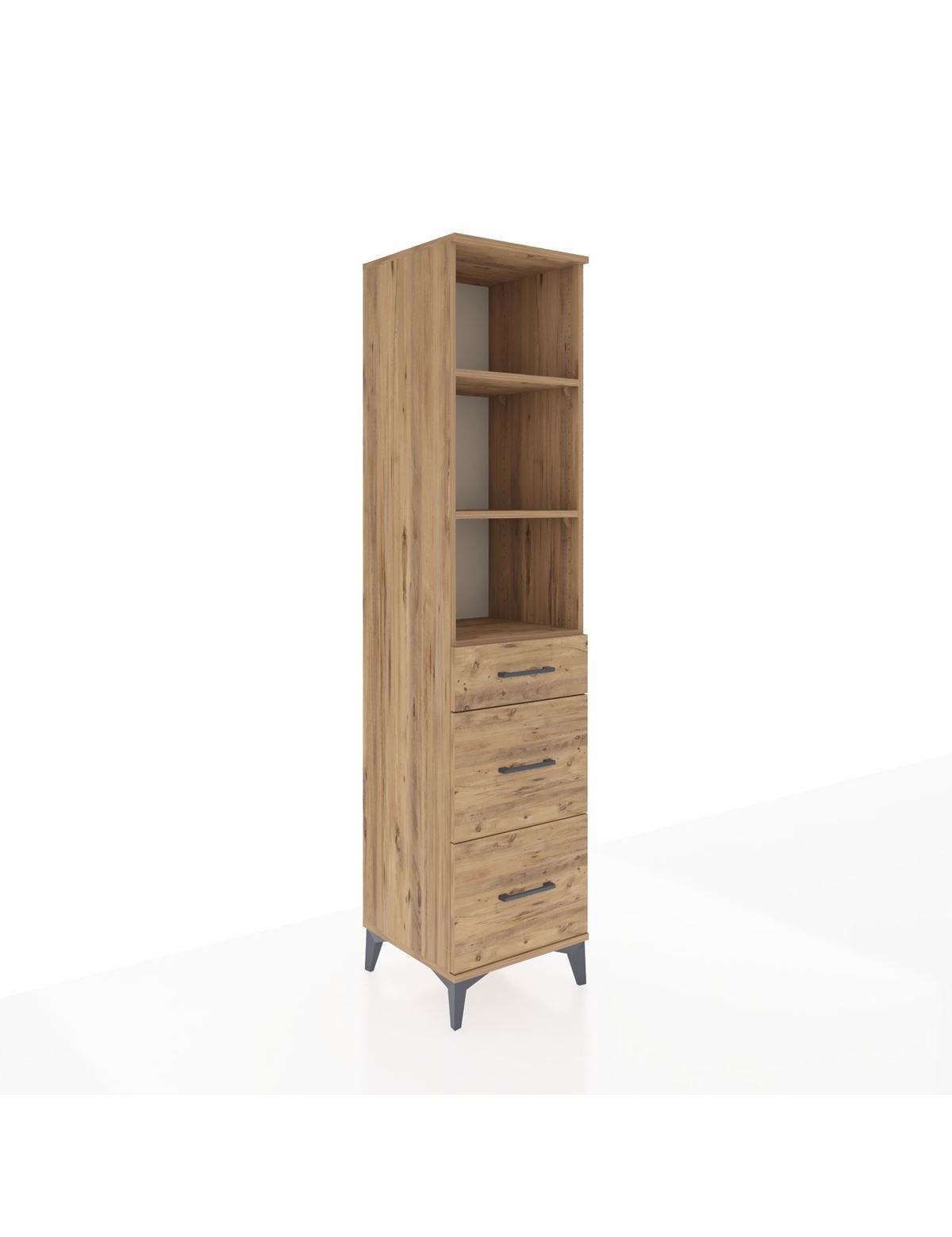 Hyperion Dolap 3 Raflı 3 Çekmeceli Tek Kapaklı 44x44x195 - S58M067V9B