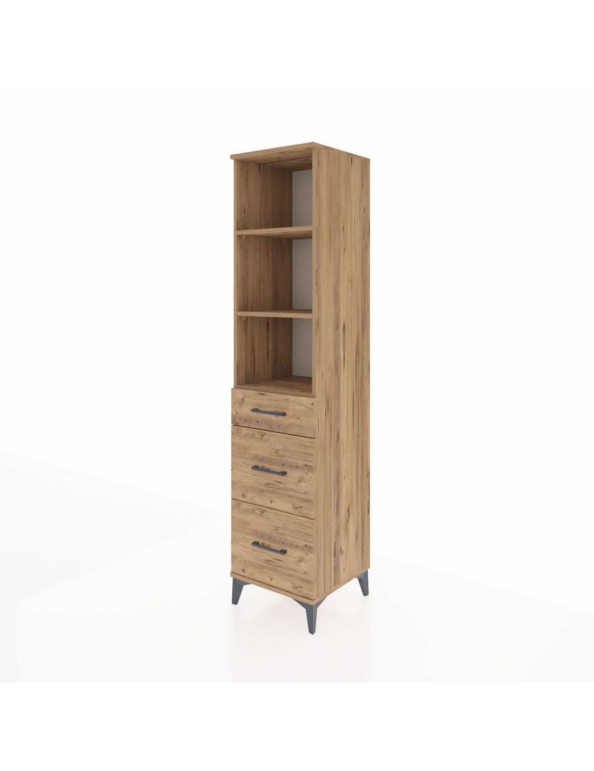 Hyperion Dolap 3 Raflı 3 Çekmeceli Tek Kapaklı 44x44x195 - S58M067V9B