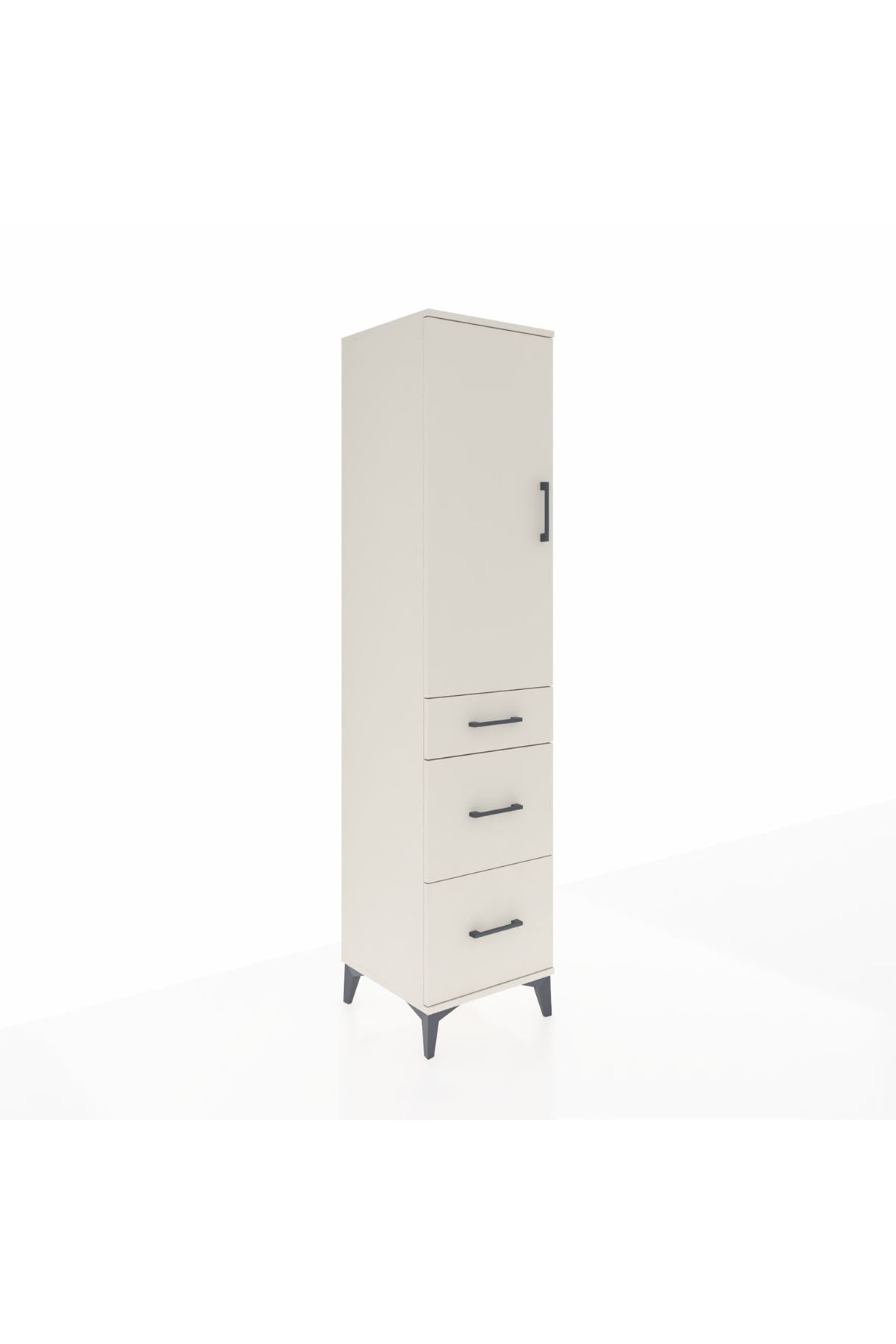Hyperion Dolap Tek Raflı 3 Çekmeceli Tek Askılı 44x44x195 - S58M068V1B